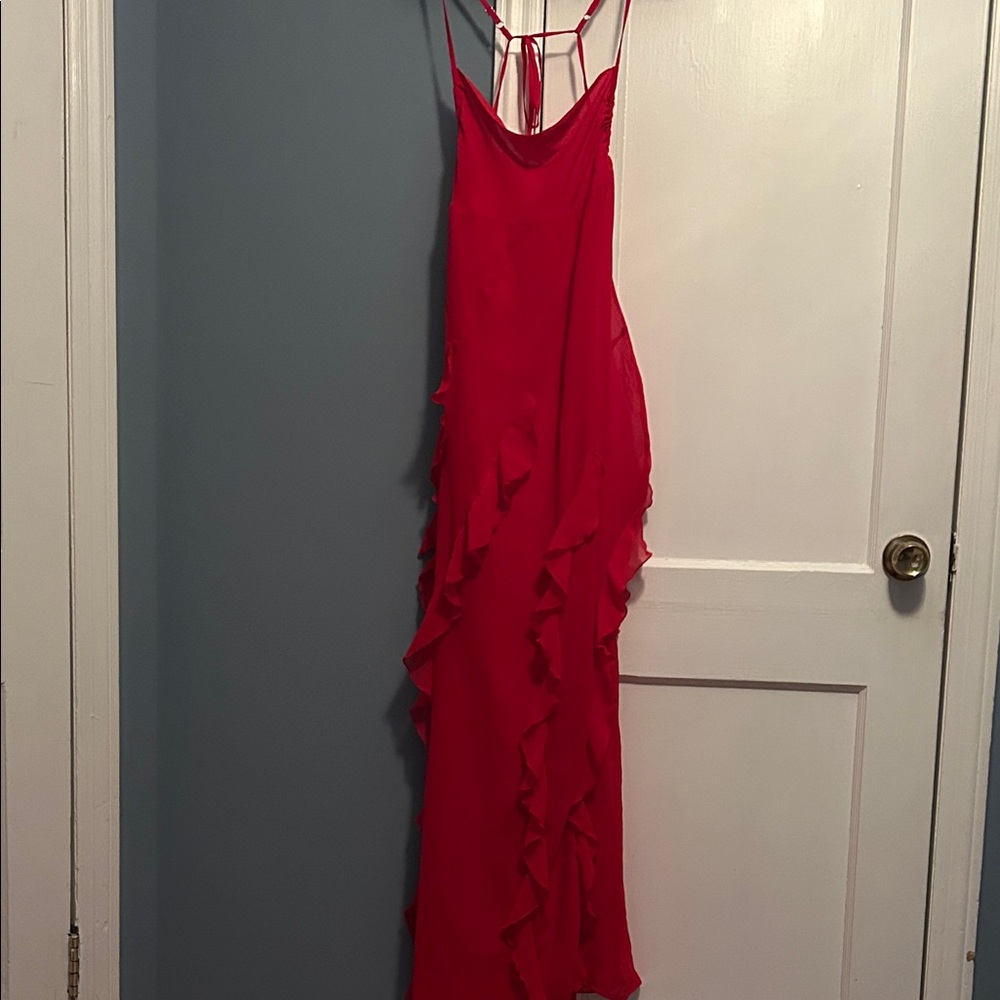 White Fox Boutique Vibrant Red Backless Dress